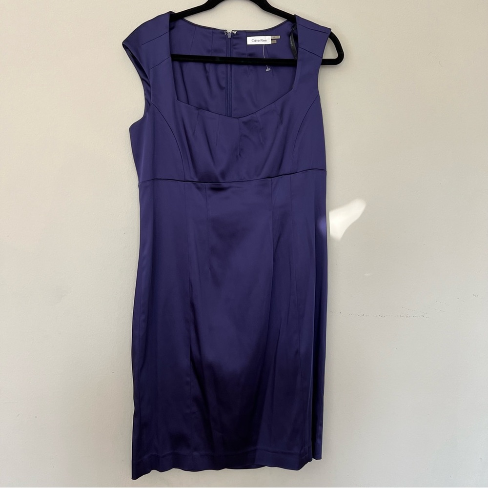 NWOT Calvin Klein Women's Purple Satin Dress